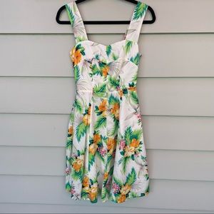 Ruby Belle Fit and Flare Hawaiian Print Dress UK8